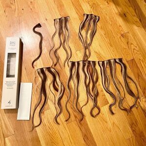 EUC EE Elite Extension HerStyler Instant Clip Hair Extensions 100% Human Hair